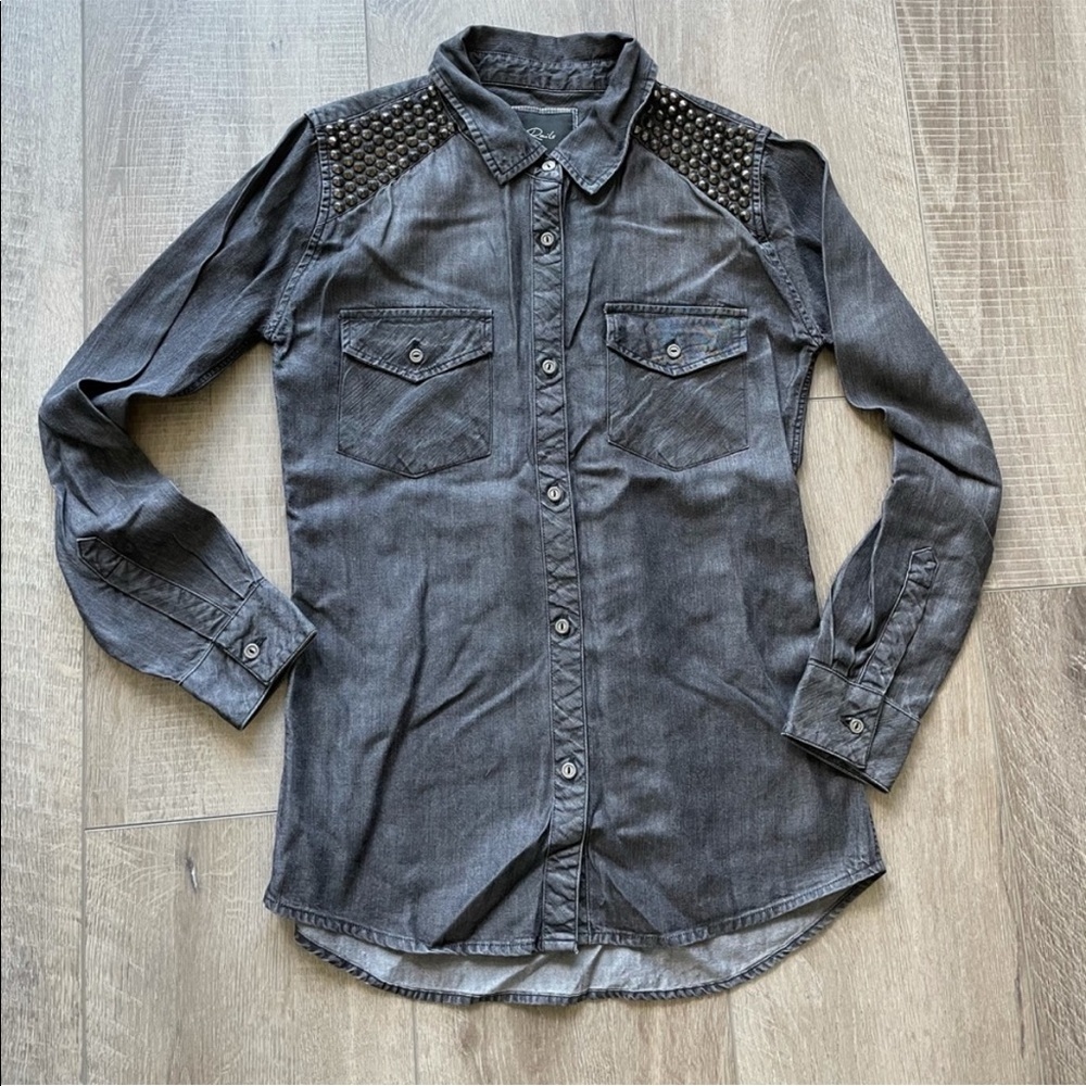 Rails Studded Denim Button Up Size XS - image 1